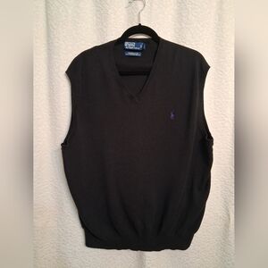 Ralph Lauren Men's V-Neck Sweater Vest in Black